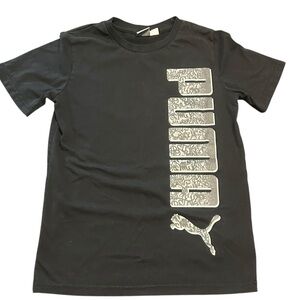 Puma Kids Black‎ Tee with Silver Logo